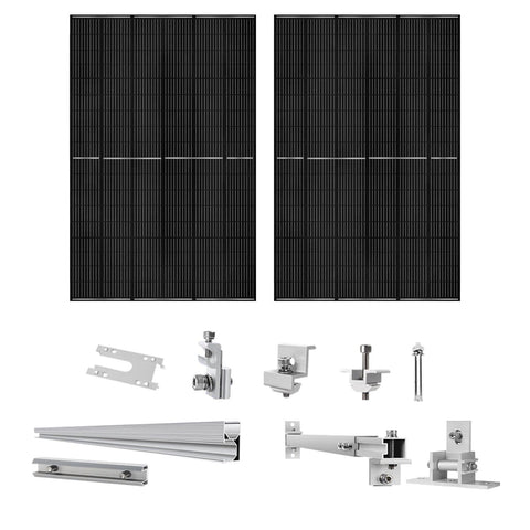410 Watt Monocrystalline Solar Panel (2 Pack) With Solar Panel Mount Rack